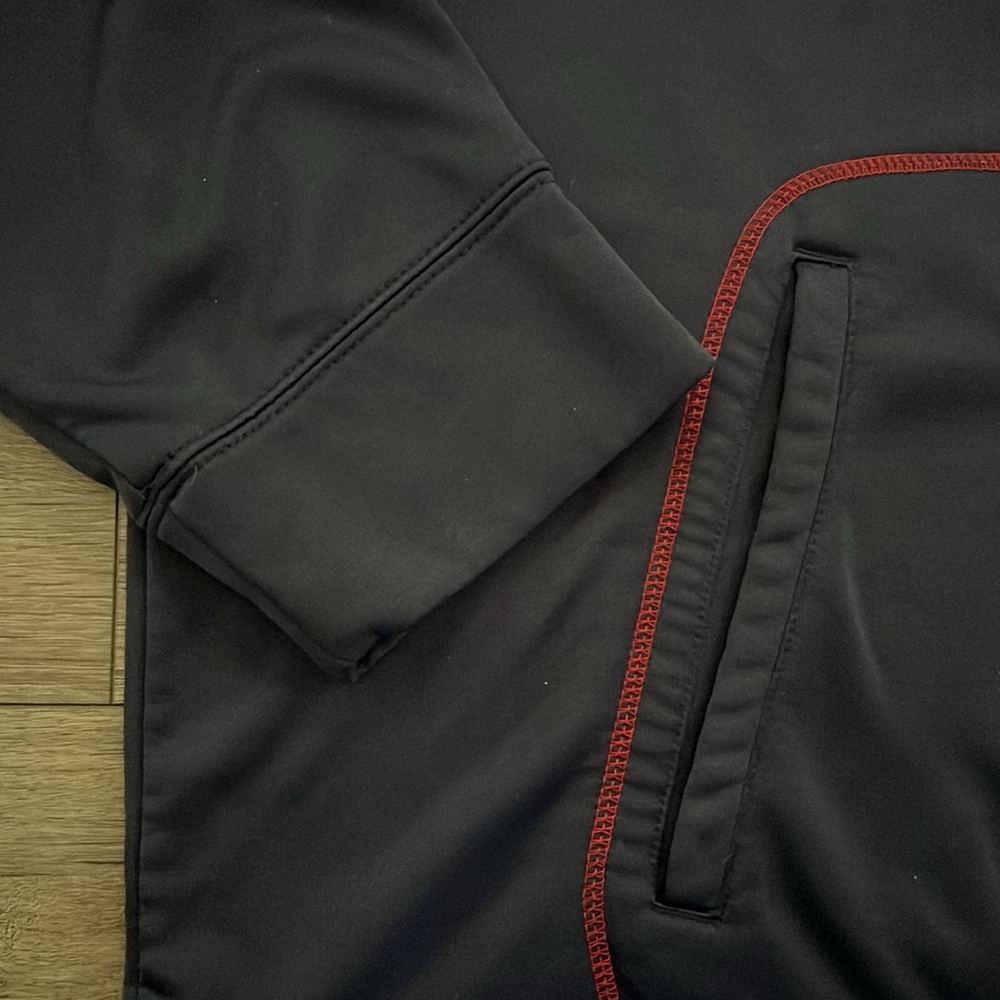 AND1 Spellout Men's Navy Blue Red Stitch Hooded Jacket Sweatshirt Hoodie 3XL - Picture 7 of 10